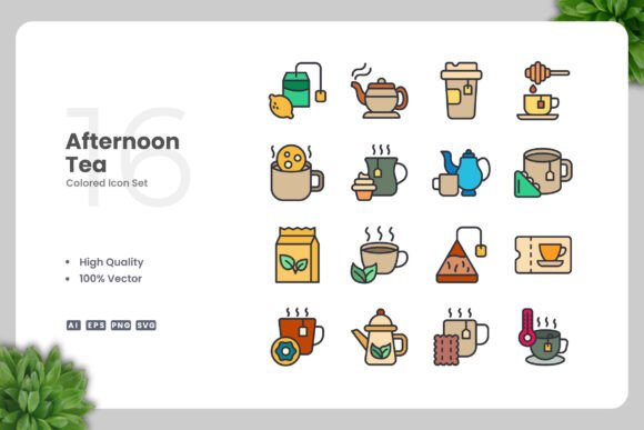 Afternoon Tea Color Icons: A Modern Design Essential