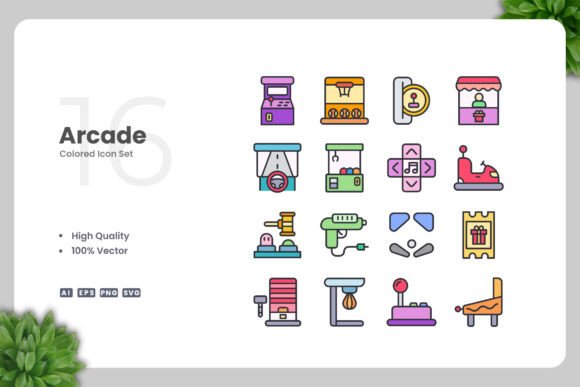 Arcade Color Icons for Creative Projects