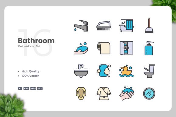 Bathroom Color Icons for Modern Design Needs
