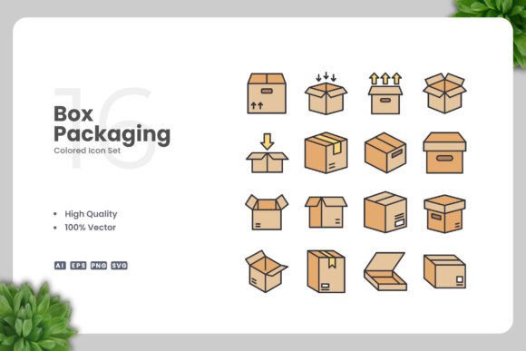 Box Packaging Color Icons: A Versatile Design Solution for Modern Projects