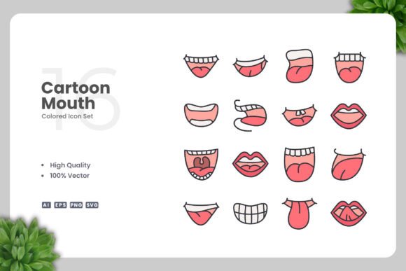 Cartoon Mouth Color Icons: A Versatile Design Solution for Modern Creatives