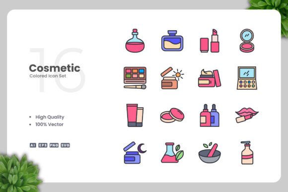 Cosmetic Color Icons for Modern Design Workflows