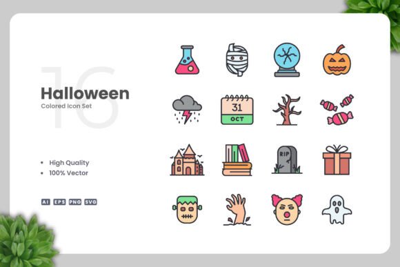 Halloween Color Icons: A Versatile Design Resource for Every Project