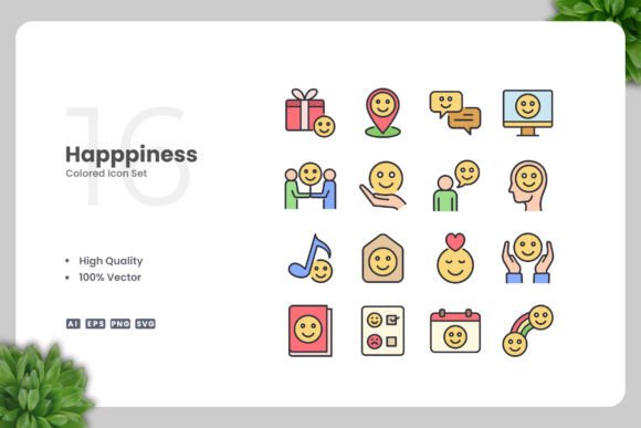 Happiness Colored Icons: A Simple and Clean Design for Every Project