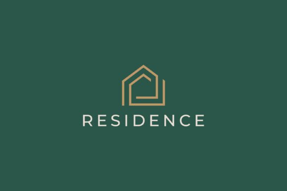 Minimalist Gold House Logo Real Estate