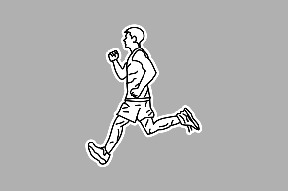 Monochrome Sprinting Athlete