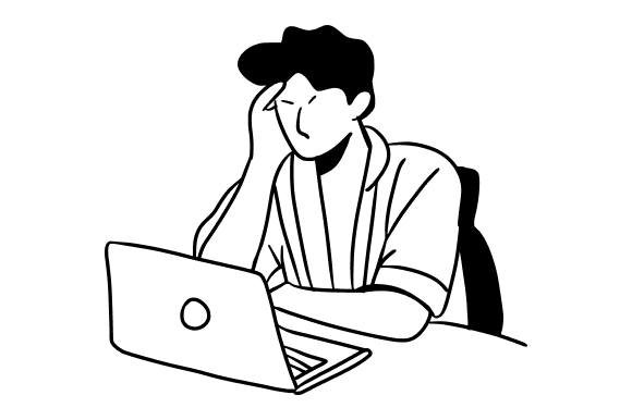 Stressed Man Working
