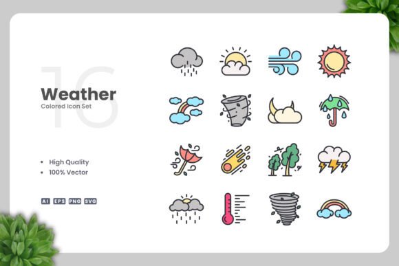 Weather Color Icons: A Simple and Clean Design for Every Project
